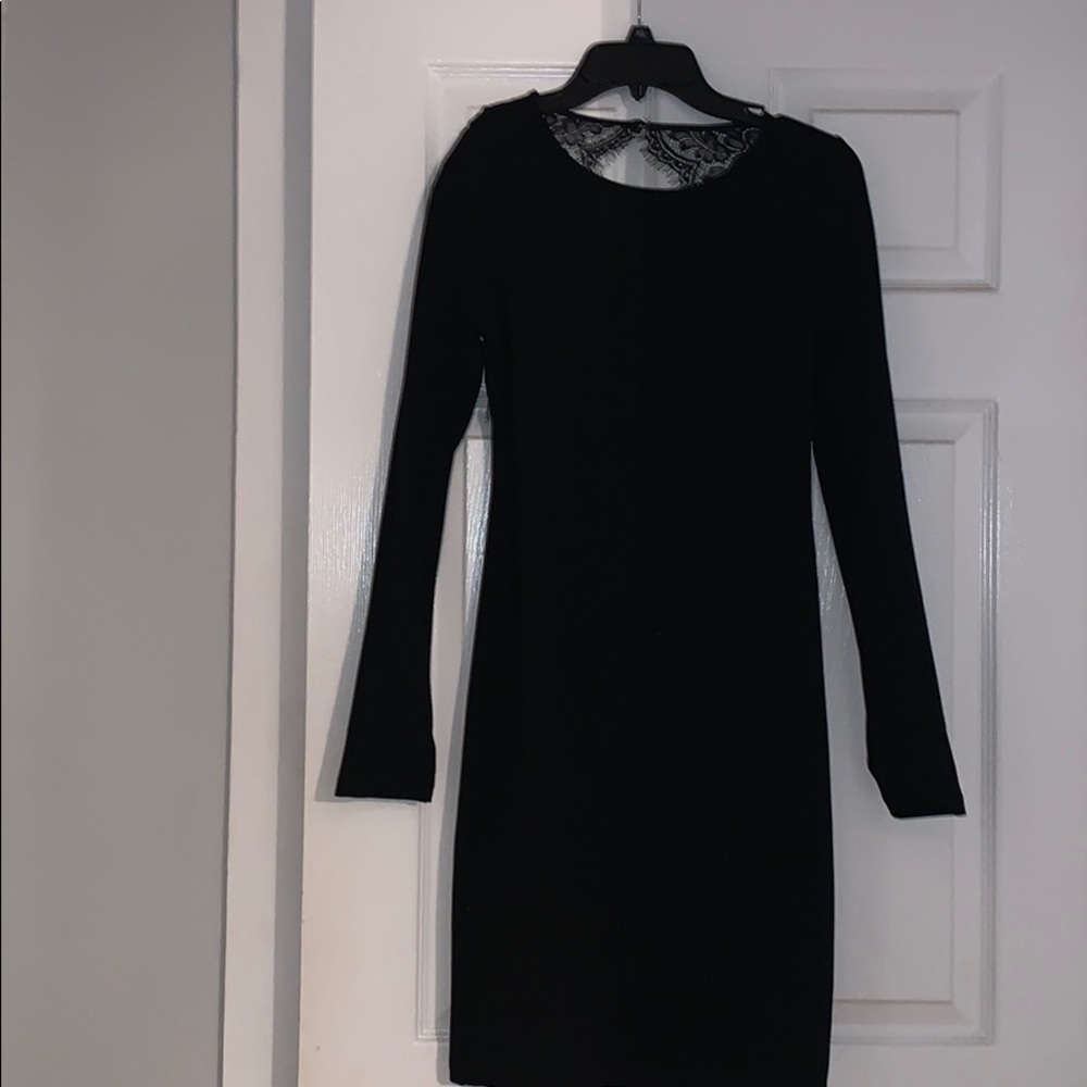 Open Back with Lace ,Long Sleeve Dress